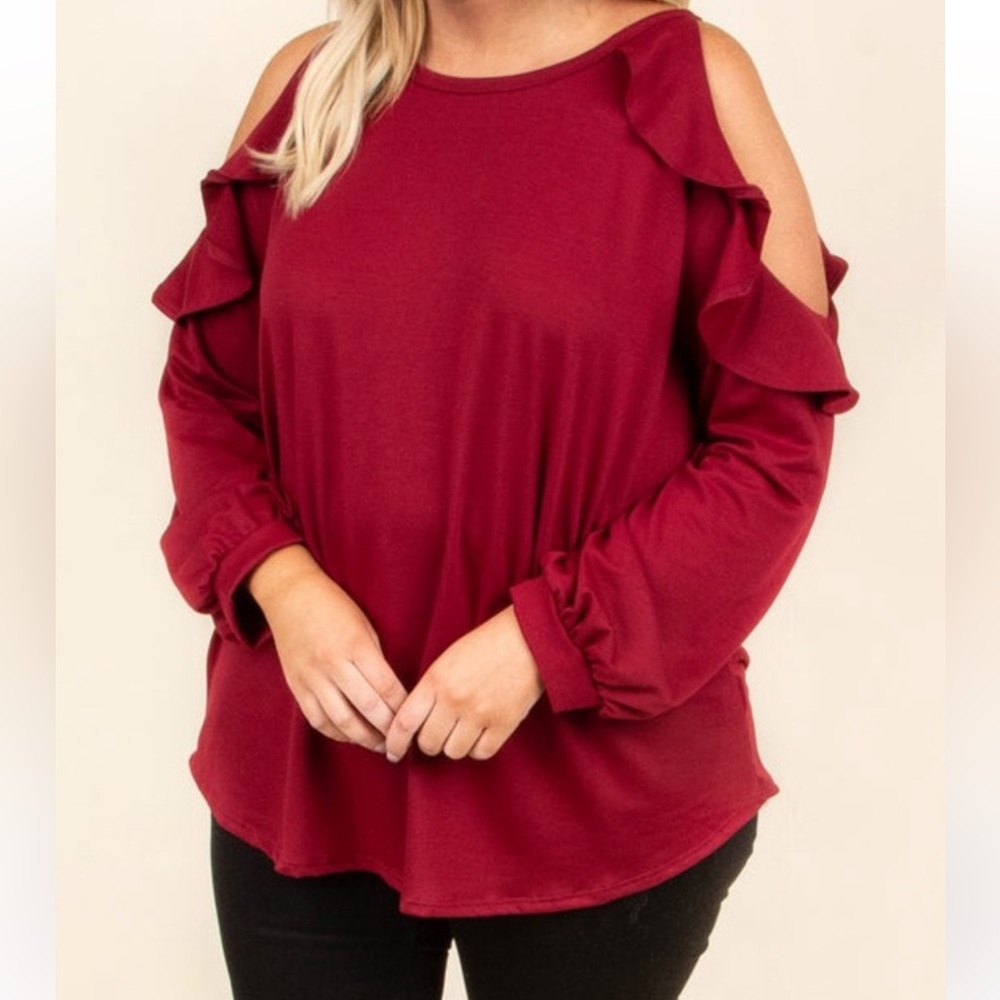 Chic soul open shoulder top plus size 1x